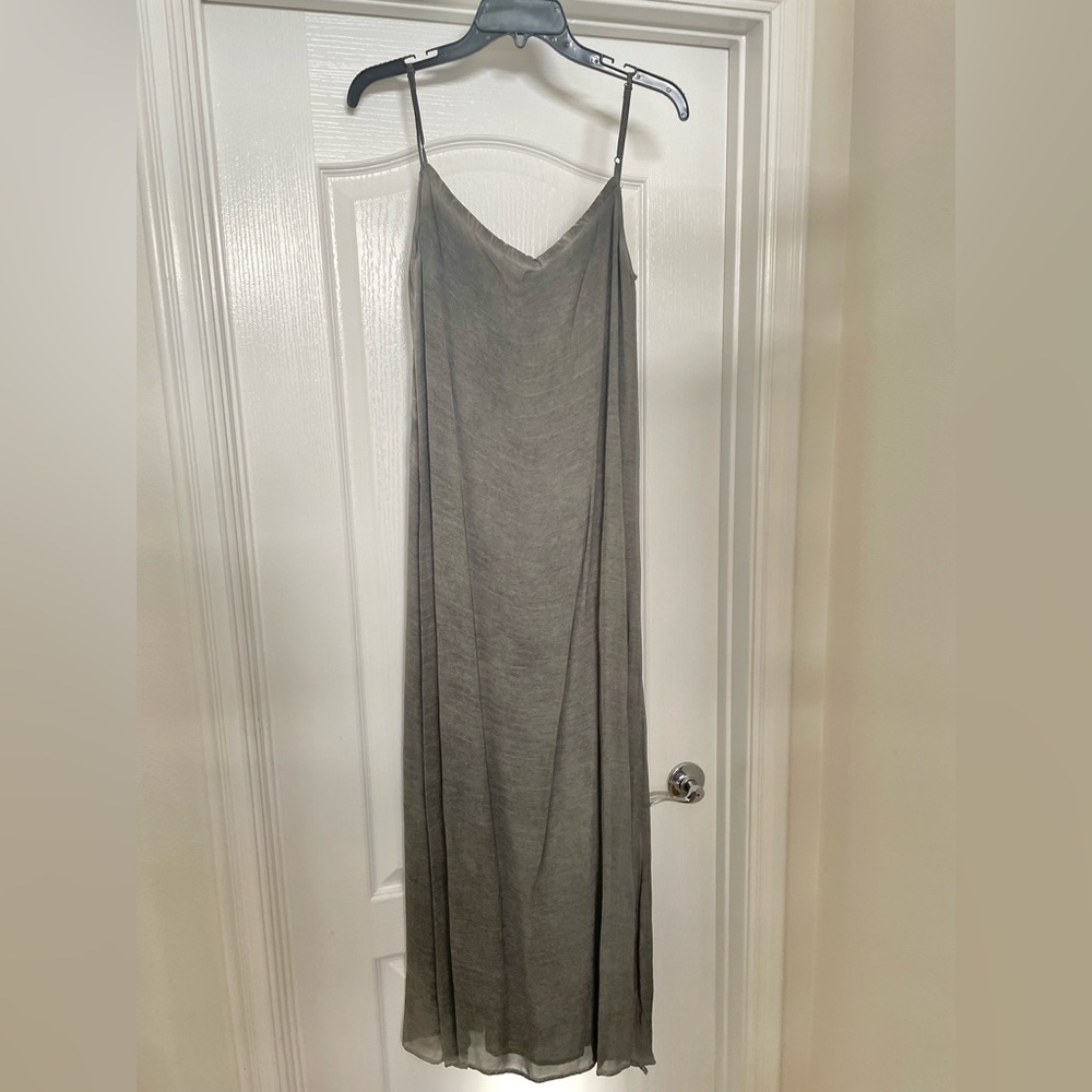 MNG by Mango distressed grey maxi dress size 6 with ties NWT πHost Pick x2π - Picture 6 of 6